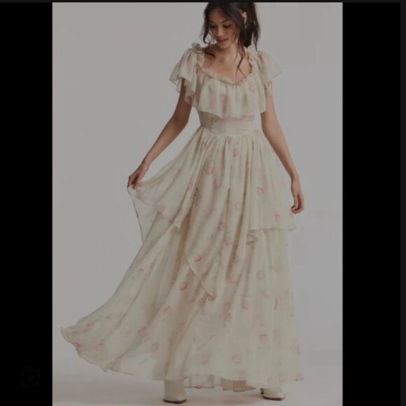 LoveShackFancy Noni Dress in Magnolia Tea 4 - Picture 9 of 9